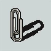 Pixel art illustration Paperclip. Pixelated Paperclip. Paperclip office icon pixelated for the pixel art game and icon for website and video game. old school retro. vector