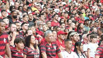 Rio, Brazil - november 12, 2022 flamengo fans singing inside the maracana stadium video