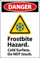 Danger Sign Frostbite Hazard, Do not Touch Cold Surface vector