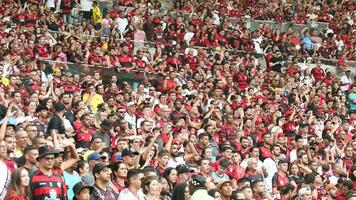Rio, Brazil - november 12, 2022 flamengo fans singing inside the maracana stadium video