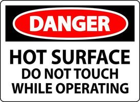 peligro firmar caliente superficie - hacer no toque mientras operando vector