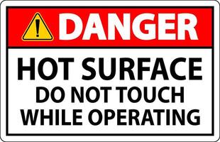 Danger Sign Hot Surface - Do Not Touch While Operating vector