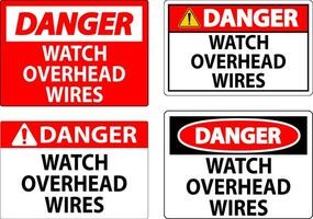 Danger Sign Watch Overhead Wires vector