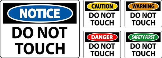 Caution Label Do Not Touch vector