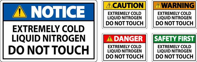 Caution Sign Extremely Cold Liquid Nitrogen Do Not Touch vector