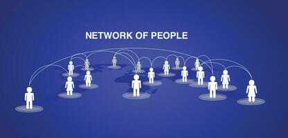 vector illustration of the concept of a network of interconnected people around the world regardless of gender