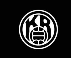 KR Reykjavik Club Logo Symbol White Iceland League Football Abstract Design Vector Illustration With Black Background