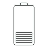 Low Battery Icon. Vector illustration isolated on white. Linear clip art. Design element, Energy recovery symbol, Ecology concept. Ideal for Education, Industry, Button.