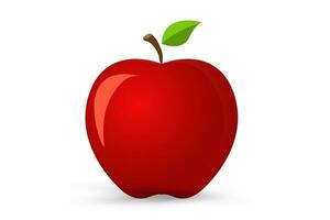 un natural Fresco manzana vector icono, rojo piel de jugoso manzana Fruta elemento, delicioso manzana Fruta concepto en aislado blanco antecedentes