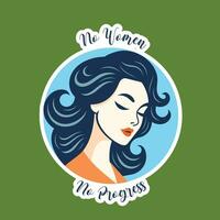 un vector ilustración de un circular pegatina con de pelo azul mujer