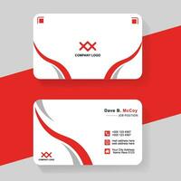 Modern red business card design template. vector