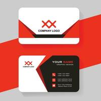 Modern red business card design template. vector