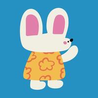 Hand drawn cute cartoon rabbit illustrations vector