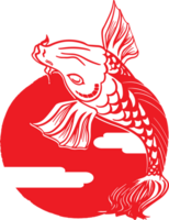 The Japanese fish carp or koi drawing style png