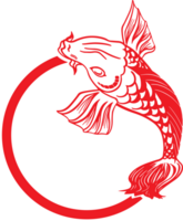 The Japanese fish carp or koi drawing style png