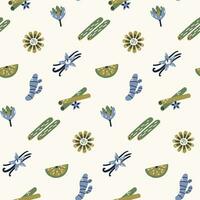 Spice and Herb Seamless Pattern vector