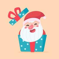 Santa Claus and gift boxes Christmas card decorative elements vector