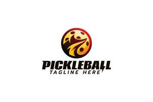 pickleball logo con un combinación de un pelota y zorro cabeza para club, torneo, capacitación, etc. vector