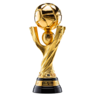 golden Trophäe Fußball Ball ai generativ png