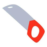 red saw for wood carving on white bacground vector