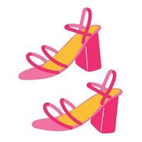 Moda de moda rosado Zapatos en 2000 años estilo vector