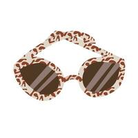 flat cartoon sunglasses with animal leopard print vector