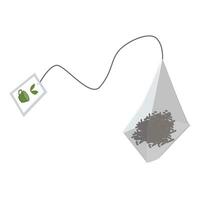 cartoon style tea bag on white background vector