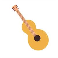 acoustic guitar in a cartoon style on white background vector