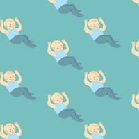 seamless baby pattern with sleeping baby vector