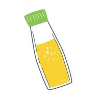 yellow drink juice in a glass or plastic bottle vector