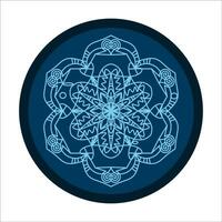 decorative plate, circular blue pattern top view vector