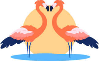 mano dibujado flamencos en verano concepto en plano estilo png