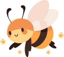 Hand Drawn Bee character in flat style png