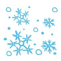 hand drawn snowflakes with snow bubble pattern vector