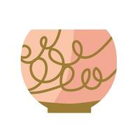 ceramic empty pink flower pot with pattern vector