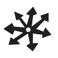 abstract black snowflake icon silhouettes vector