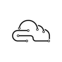 Technology cloud elegant creative icon logo design vector