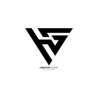 Triangle letter Hg initial stylish unique abstract monogram typography logo vector