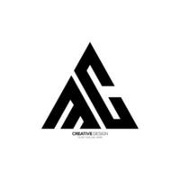 Triangle letter a m c modern shape unique abstract typography monogram logo vector