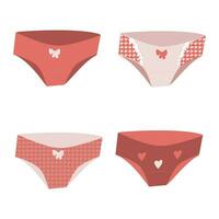 womens panties with a heart drawn in a flat style vector