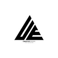 Triangle letter a u e modern shapes alphabet branding monogram abstract logo vector