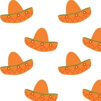 Mexican sombrero hats with bright ethnic patterns vector