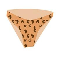 flat leopard print panties on white background vector