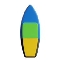 tabla de surf 3d representación icono ilustración png