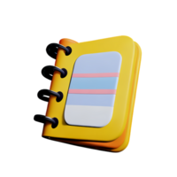 diary 3d rendering icon illustration png