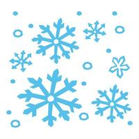 snow pattern with snowflakes and crystals isolated vector