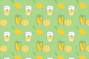 bright lemonade and lemon seamless pattern vector