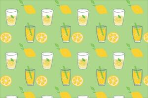 bright lemonade and lemon seamless pattern vector