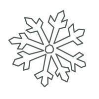 mano dibujado copo de nieve icono, cortar fuera bordes efecto vector