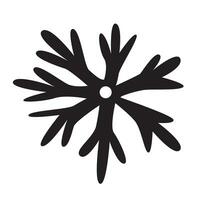 trendy hand drawn black flake icon isolated vector